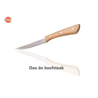 Dao ăn Beefsteak cán gỗ lưỡi thép 5CR15 không gỉ iMat sắc bén, bền bỉ. Cán gỗ tự nhiên