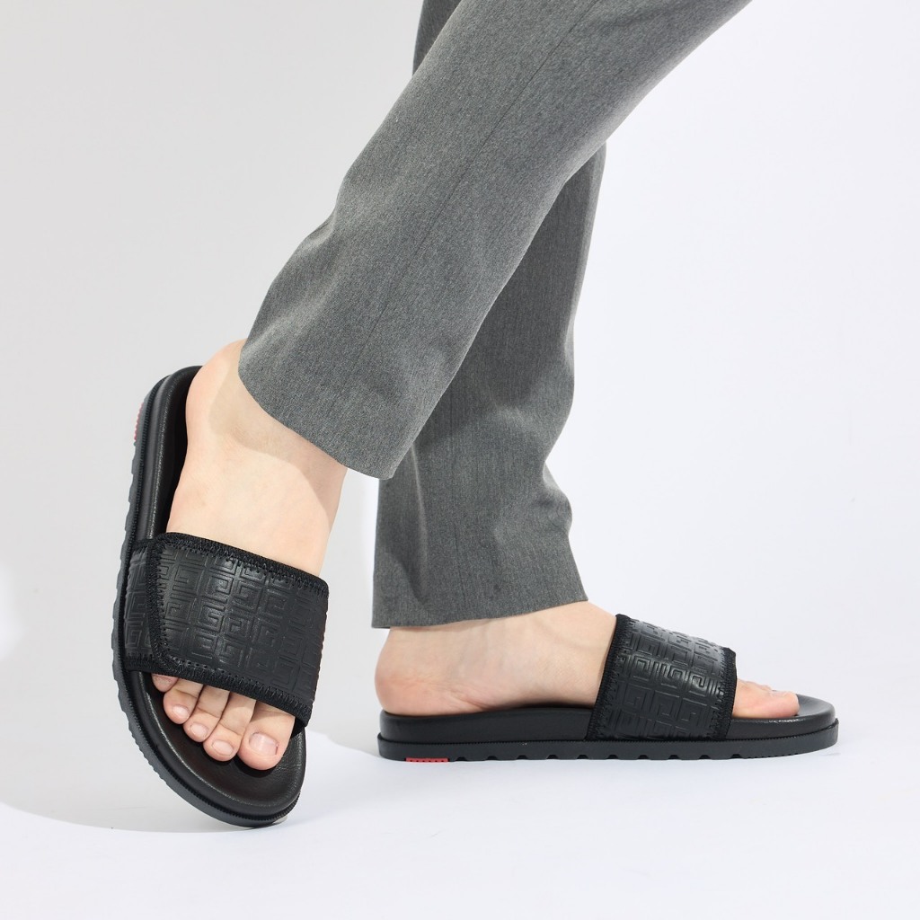 Dép Nam MWC 7828 - Dép Nam Quai Ngang Da Dập Vân Nổi Bật Cách Điệu