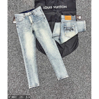 Quần jean nam dáng côn có hoạ tiết đơn giản màu sáng khoá đóng thời trang phong cách BTSHOP