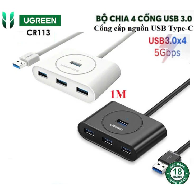 Bộ Chia Hub USB to 4 USB 3.0 UGREEN 20290 20291 20282 20283 CR113 (dây 0.5met và 1met )
