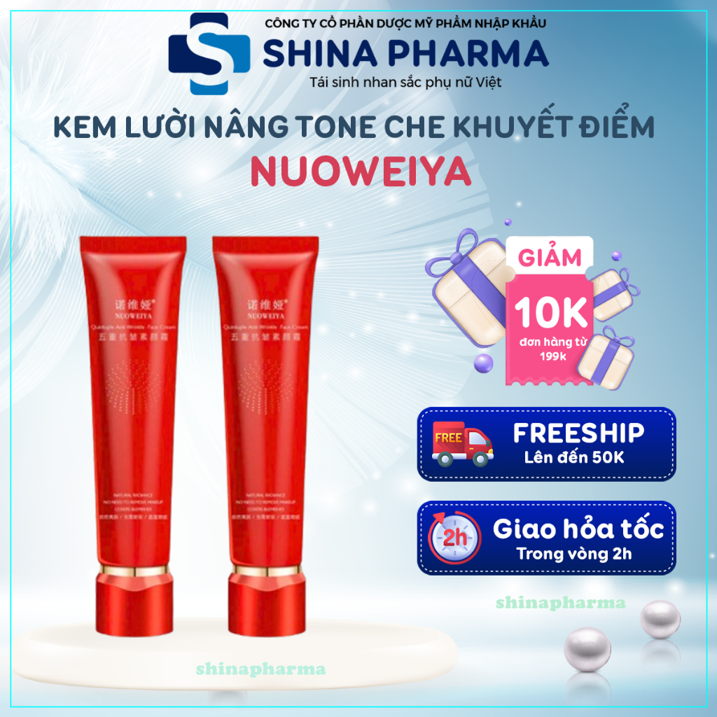 Kem Lười Make Up Nâng Tone NUOWEIYA FIVE FIRMING  - Kem Five Firming Giúp Xóa Nhăn, Che Khuyết Điểm, Làm Trắng Và C