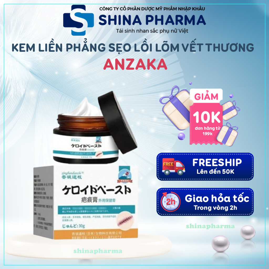 Kem Phục Hồi Sẹo ANZAKA, Ngăn Hình Thành Sẹo, Giảm Sẹo, Giảm Sắc Tố Da, Phục Hồi Sẹo Công Thức Nhật Bản 30g