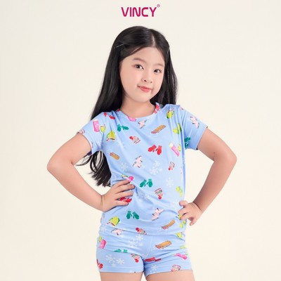 Bộ thun short cổ tròn cho bé, họa tiết đáng yêu cho mùa Giáng Sinh KST010S41