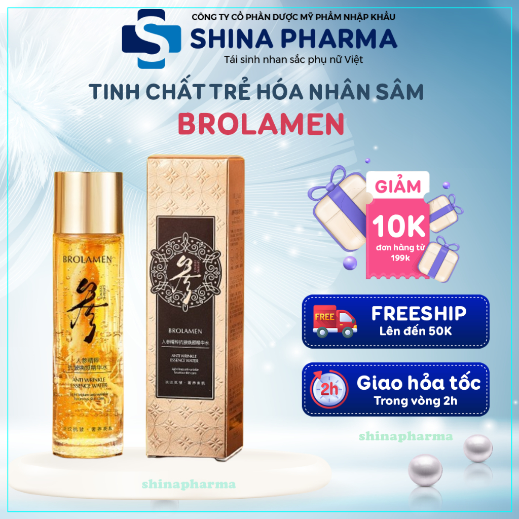 Serum Trẻ Hóa Da Nhân Sâm BROLAMEN - Tinh Chất Nhân Sâm BROLAMEN Cấp Ẩm, Dưỡng Sáng, Mờ Nhăn, Chảy Xệ, Chống Lão Hó
