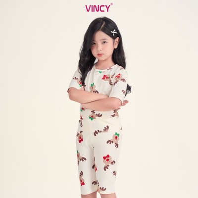 Bộ thun lửng cổ tròn cho bé, họa tiết đặc trưng cho mùa Giáng Sinh KTL019W31