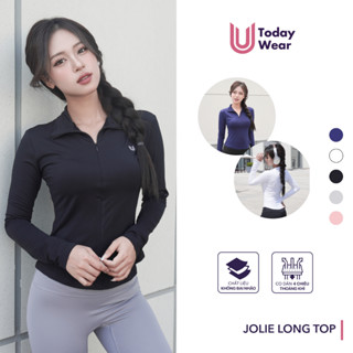 Áo thể thao nữ dài tay cổ polo có bigsize Jolie Long Top Today U Wear chống nắng mềm mịn thoải mái tập gym yoga