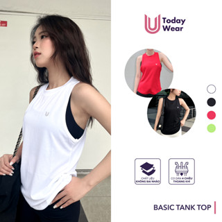 Áo thể thao Basic Tank Top ba lỗ nữ khoác ngoài tập gym dáng rộng mặc thoải mái Today U Wear