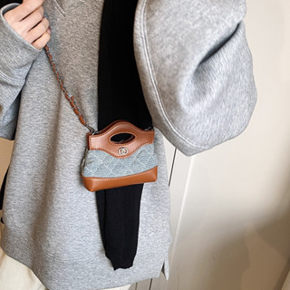  Túi xách Rinni Túi đeo chéo siêu mini khâu chỉ hình thoi phối tay xách 