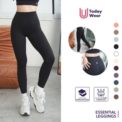 Quần legging tập pilates gym yoga nữ Essential Today U Wear lưng cao màu trơn