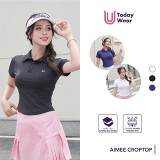 Áo thể thao polo croptop Aimee Today U Wear chất liệu thoáng mát thấm hút mồ hôi tập gym cầu lông bóng bàn pickleball
