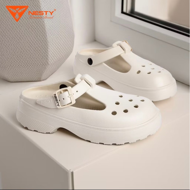 [Chính hãng] [Tặng charm]Dép sục Nesty NE21 thiết kế khóa cài hiện đại năng động