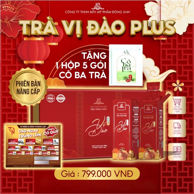 TRÀ GIẢM CÂN PLUS VỊ ĐÀO ĐÔNG ANH CHÍNH HÃNG