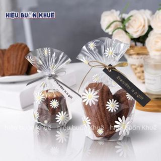 50 Túi Bóng Kiếng Đựng Bánh Mì, Bánh Ngọt, Túi Đựng Kẹo Hình Cúc Hoạ Mi Kèm Kẽm Buộc