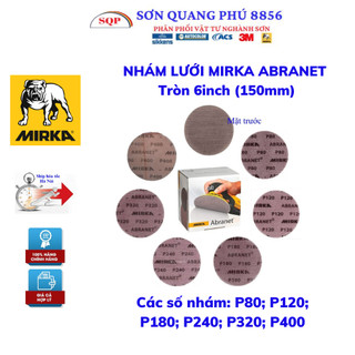 Nhám lưới tròn Mirka Abranet 150mm P80 P120 P180 P240 P320 P400 54241050, Giáp lướichà khô chạy máy