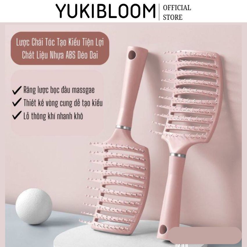 Lược Chải Tóc Gỡ Rối Đệm Khí Mát Xa Da Đầu Lược Tạo Kiểu Tóc Xoăn Dài Đặc Biệt Cho Nữ Tiện Lợi YUKIBLOOM