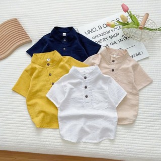 ÁO SƠ MI ĐŨI CHO BÉ Trai chất đũi xước không xù thấm hút mồi hôi cho bé từ 8-28kg DOLY KIDS