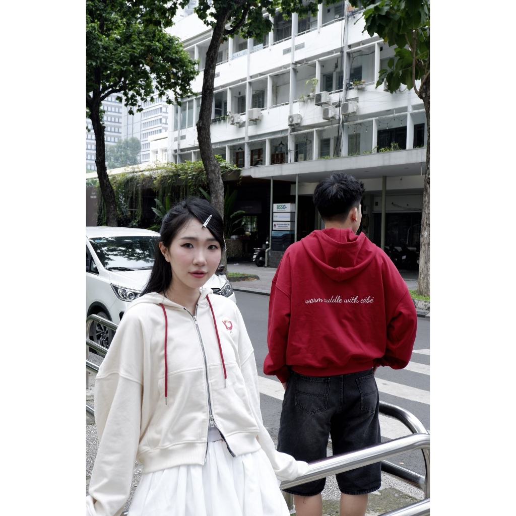 cábé hoodie boxy zip 2 chiều | cá nón lá vải nỉ chân cua - Nam Nữ (M/L)