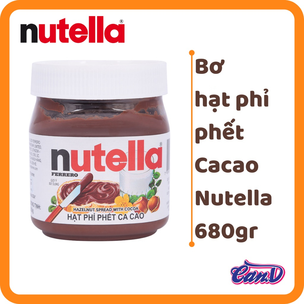 Bơ hạt phỉ phết Cacao Nutella 680gr (Size lớn)