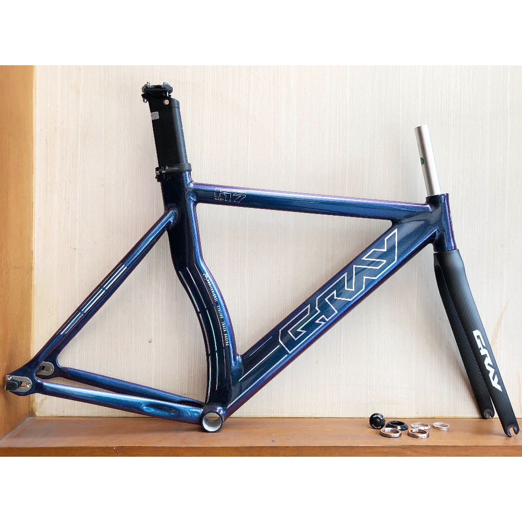 KHUNG SƯỜN XE ĐẠP FIXED GEAR 700c - GRAY F17 - NHÔM - PHUỘC CARBON