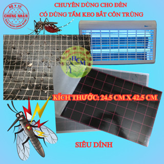 (Combo 5 miếng) Bẫy keo ĐÈN - Tấm keo đèn Siêu Dính (24.5x42.5cm) dùng cho đèn bẫy muỗi và côn trùng có sử dụng tấm keo