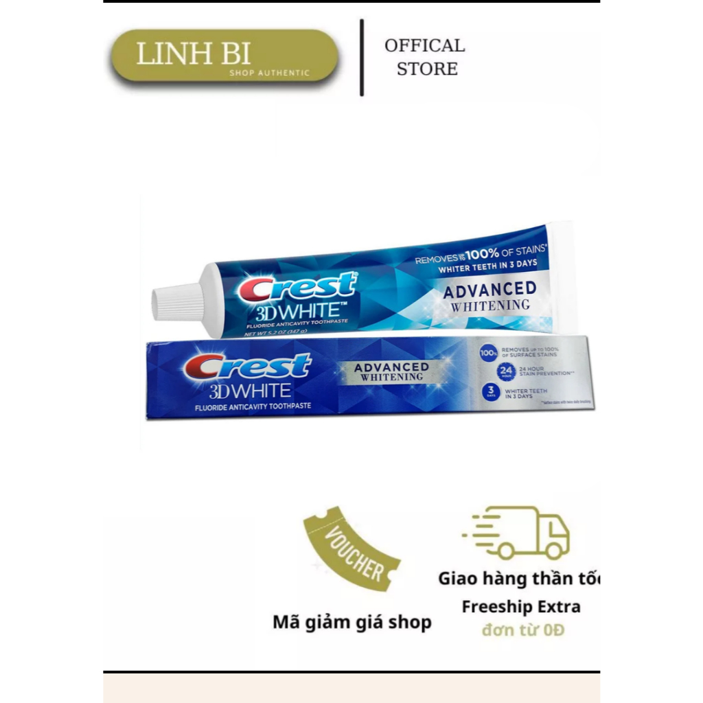 Kem đánh răng Crest 3D White Advance 147g