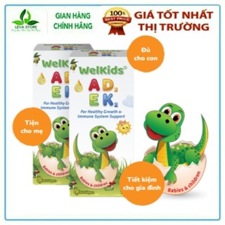 [Sẵn date 2027] WelKids ADEK tinh khiết bổ sung vitamin A,E và D3 K2 MK7 tan trong dầu olive hữu cơ