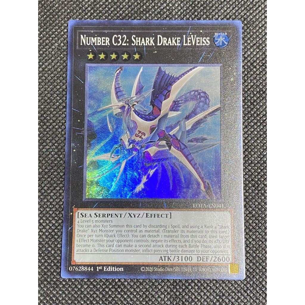 [ Dưa Hấu Yugioh ] super rare Lá bài thẻ Number C32 Shark Drake LeVeiss - Tặng bọc bài nhựa bảo quản