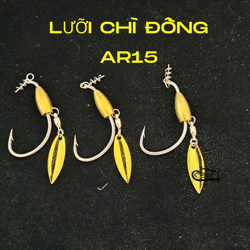Lưỡi mồi mềm AR15 chì đồng, lưỡi móc mồi mềm NFF câu lure cá lóc, lưỡi câu cá lóc, cá chẽm