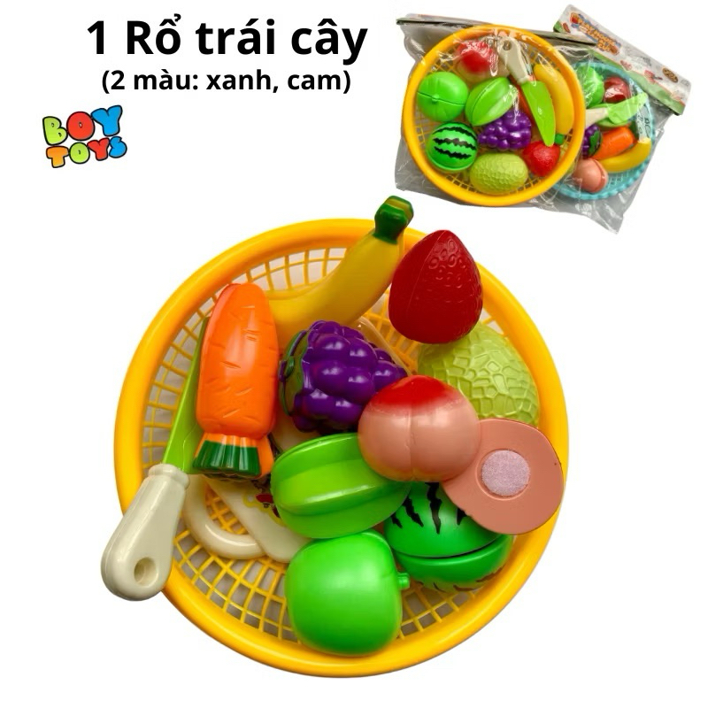 Bộ cắt trái cây đồ chơi có rổ