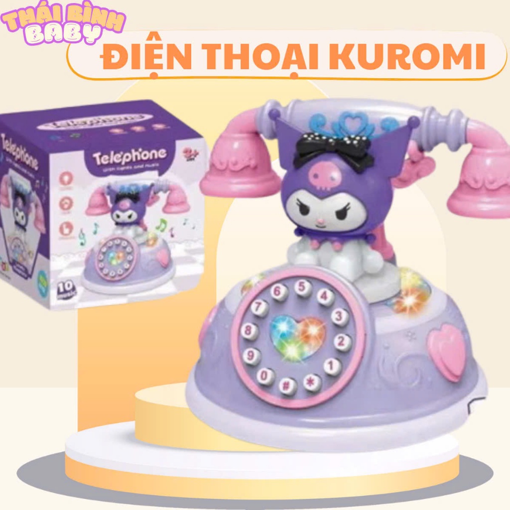 Đồ chơi Kuromi_điện thoại đồ chơi Kuromi.Điện thoại đồ chơi cho bé-đồ chơi điện thoại Kuromi có đèn,