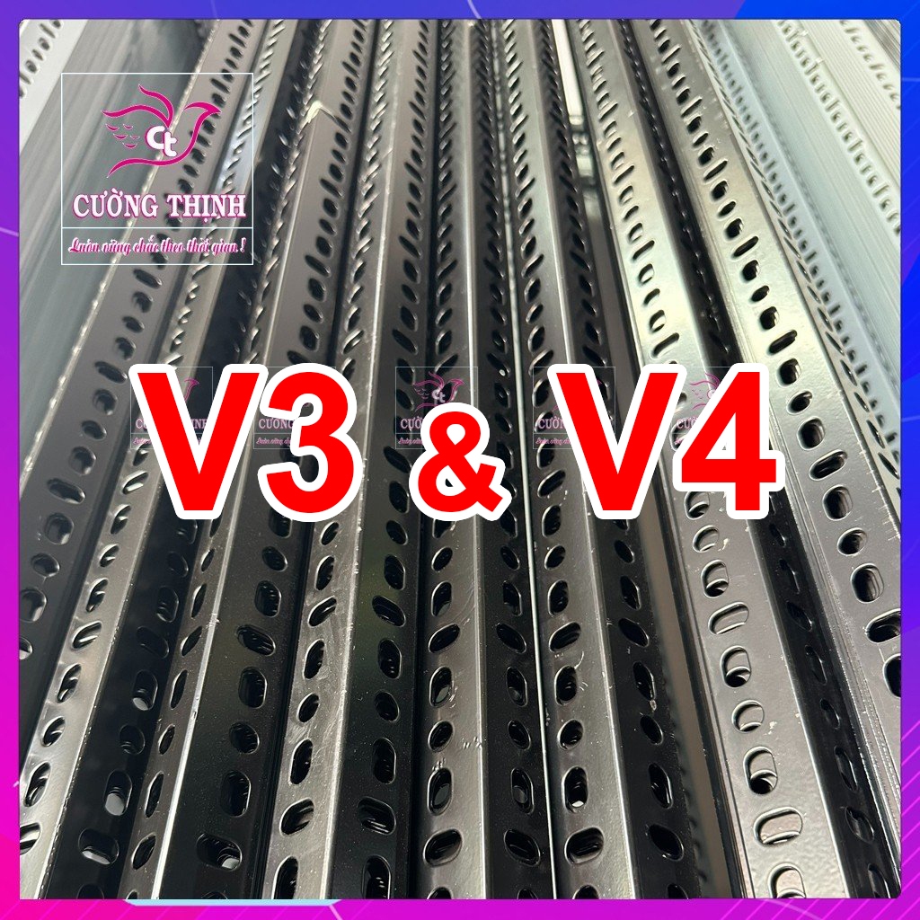 Thanh Sắt V Lỗ Đa Năng V3 Và V4 - Dày 1.5mm - Sơn Tĩnh Điện 3 Lớp Công Nghệ Nhật Bản