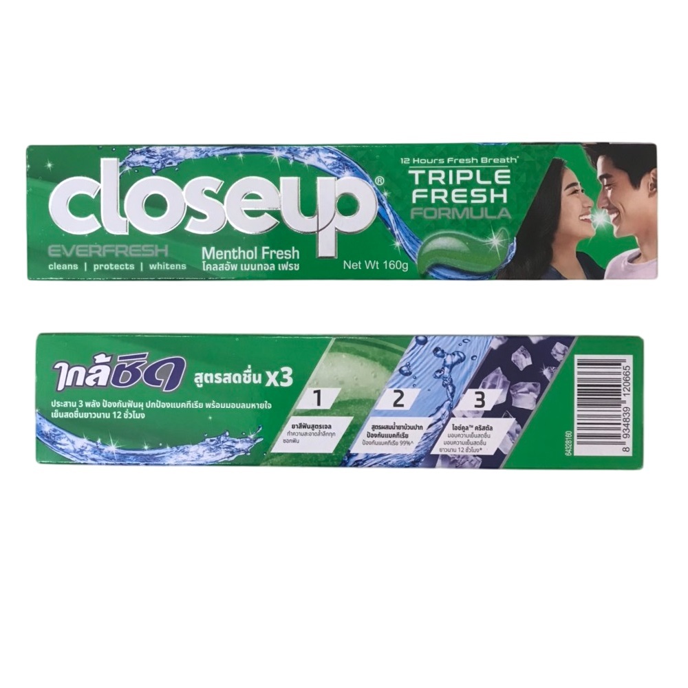 Kem Đánh Răng Closeup Methol Fresh Thơm Mát Bạc Hà 160g