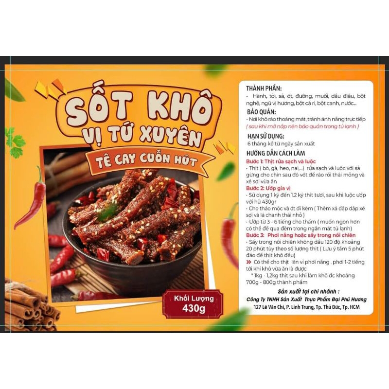 (Cô Ba Food) Sốt Khô bò Hủ 430g
