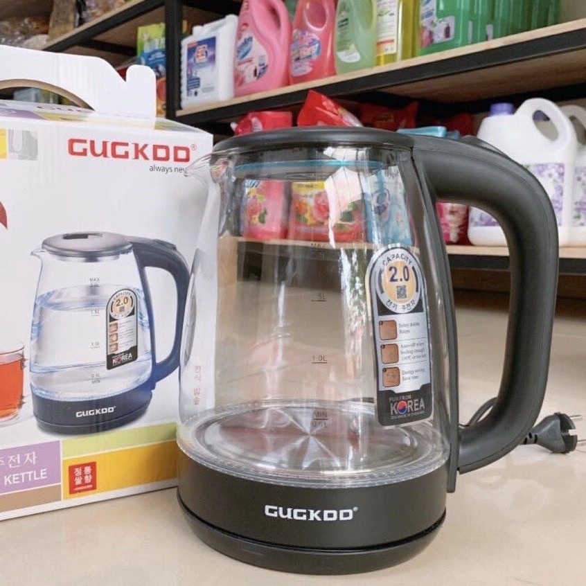 Ấm Siêu Tốc Thủy Tinh 2 Lít , Bình Đun Nước Siêu Tốc Trong Suốt , Ấm Đun Nước Pha Trà (Coop)