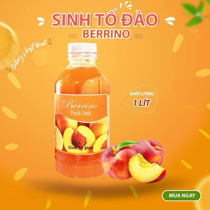 Sinh Tố Đào Berino ( chai 1 lit ) Pha trà đào