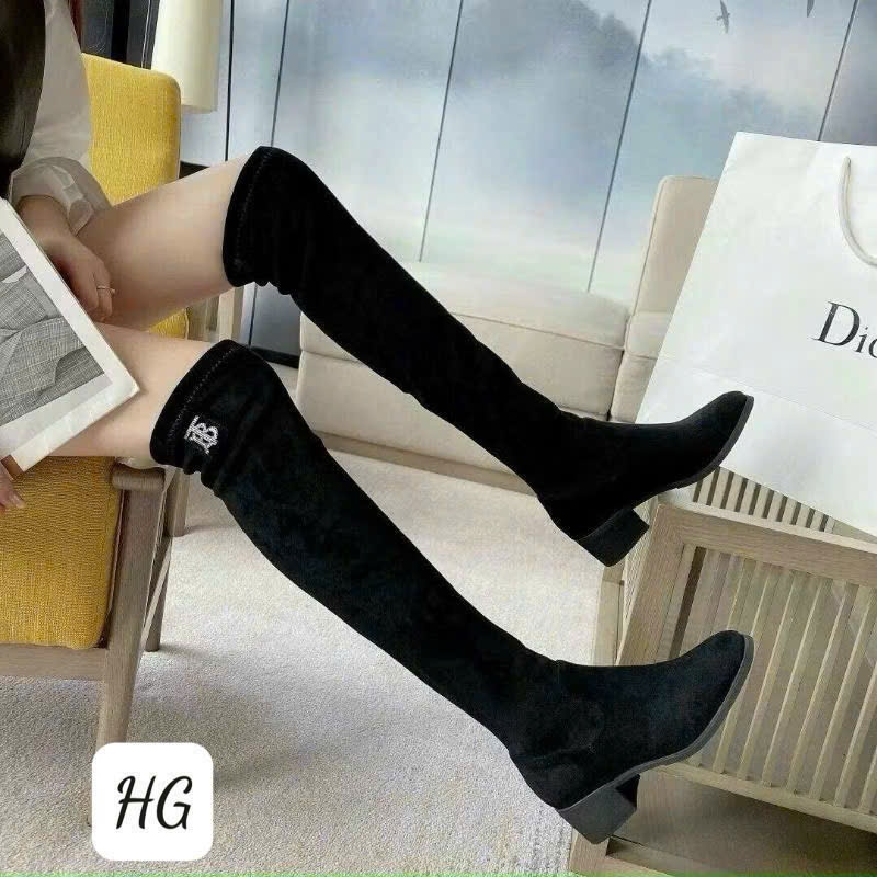 Bốt nỉ nhung qbeyral đính tag đá cạnh qccc fullbox