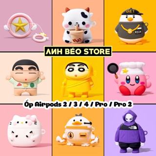 Vỏ Ốp tai nghe Airpod 2 3 Pro Pro 2 kèm móc khóa Case Airpod hoạt hình dễ thương - ANH BÉO Store