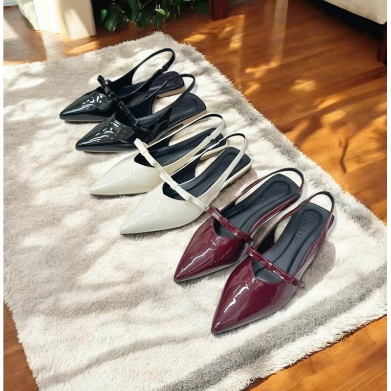 Sandal nữ mũi nhọn nơ ngang đế bệt mã VV26 | BigBuy360 - bigbuy360.vn