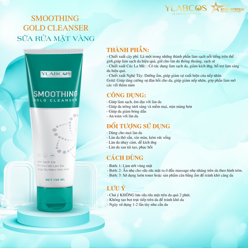 Sữa rửa mặt vàng drlacir, Sữa rửa mặt soothing gold cleanser drlacir