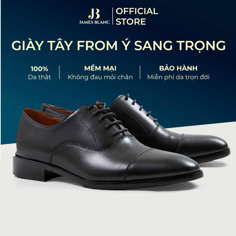 Giày Tây Nam G-9981 JB James Blanc Oxford Da Bò Nhập Khẩu, Đế Phíp Khâu McKay, Giày Da Nam