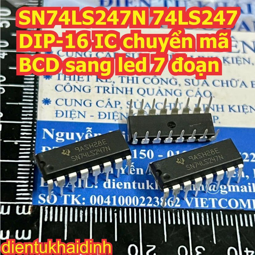 3 con SN74LS247N HD74LS247 74LS247 SN74LS248N HD74LS248 74LS248 DIP-16 IC chuyển mã BCD sang led 7 đ