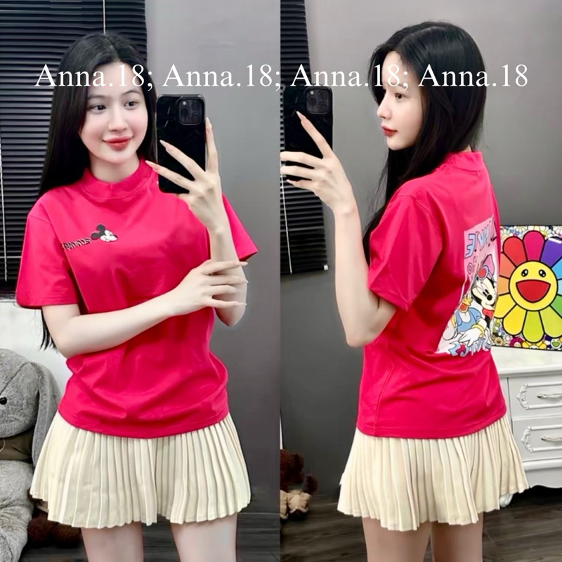Áo Phông 3158 form vừa < 56kg in 2 mặt ( miky _ baby tee) tốp cổ tròn