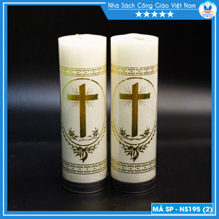  Cặp nến trụ Thánh Giá 12cm 16cm thắp bàn thờ dùng trong lễ cưới  cầu nguyện sinh hoạt Công Giáo NS195 