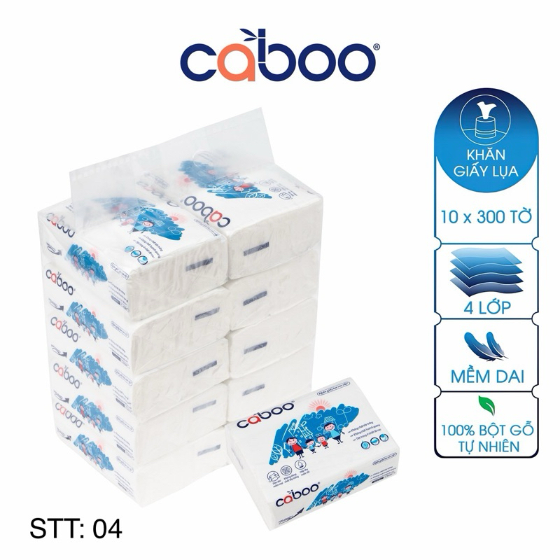 Caboo 30 gói khăn giấy rút siêu dai mềm mịn