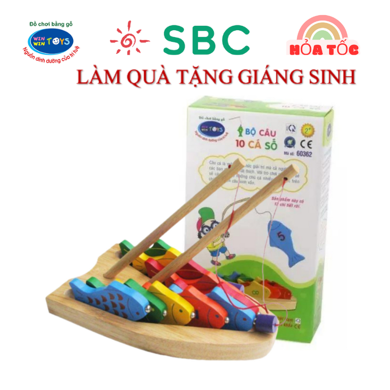 (Hỏa tốc HCM) Đồ chơi gỗ Winwintoys - Câu 10 cá số