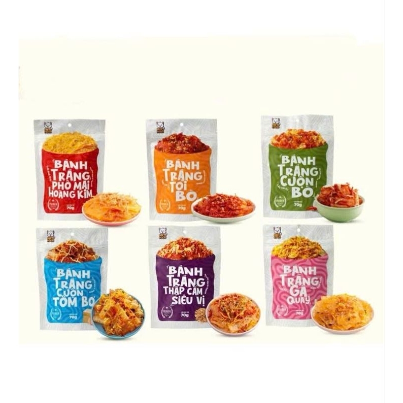 COMBO MIX 6 GÓI 70G  Bánh Tráng Trộn Mèo Food