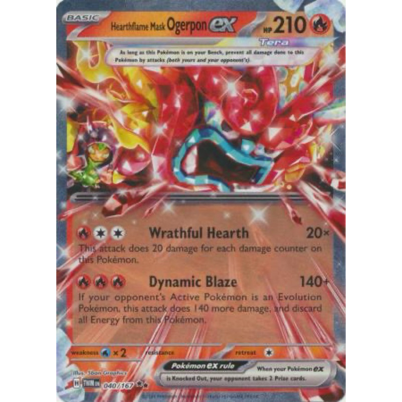 Hearthflame Mask Ogerpon Ex 040/167 Pokemon Card English