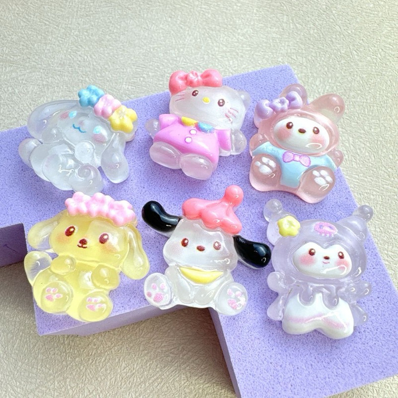 [ 10 Cái ] Charm hoạt hình , charm kuromi dạ quang phát sáng