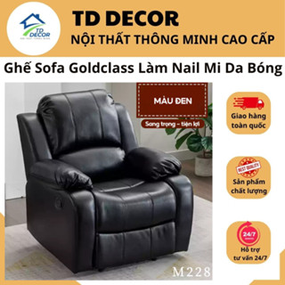 Ghế Sofa Đơn Thư Giãn Cao Cấp, Ghế Làm Nail Làm Mi Chất Liệu Da Bóng Có Điều Khiển Cầm Tay M228