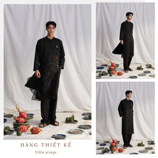  Áo dài nam thêu chìm 2 lớp –  Hàng Thiết kế độc quyền cho tết 2025  Không kèm quần + ngọc bội  